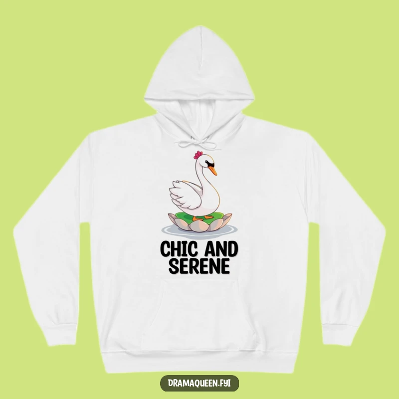 Funny Swan Diva Hoodie - Dramatic Pose Comfort Funny Gift for Glam Queens