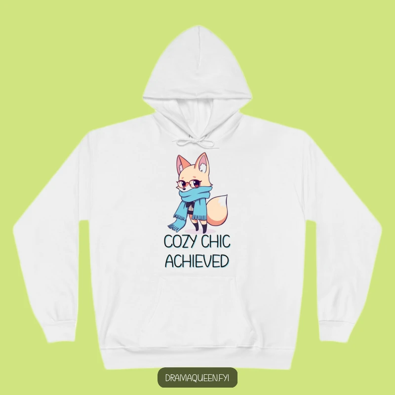 Funny Fashion Fox Scarf Hoodie: Cozy Chic Comfort, Perfect Funny Gift