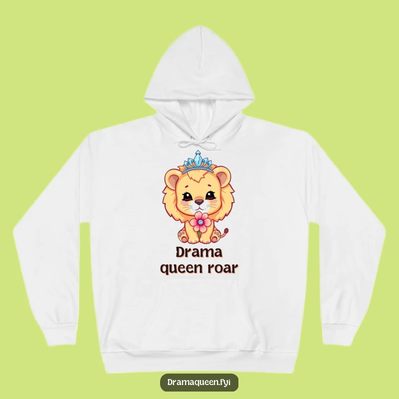 Cozy Funny Lion Cub Tiara Hoodie - Dramatic Comfort, Hilarious Royal Gift