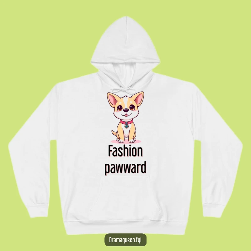 Cozy Funny Dog Runway Hoodie: Cute Dog Posing, Warm & Hilarious Gift