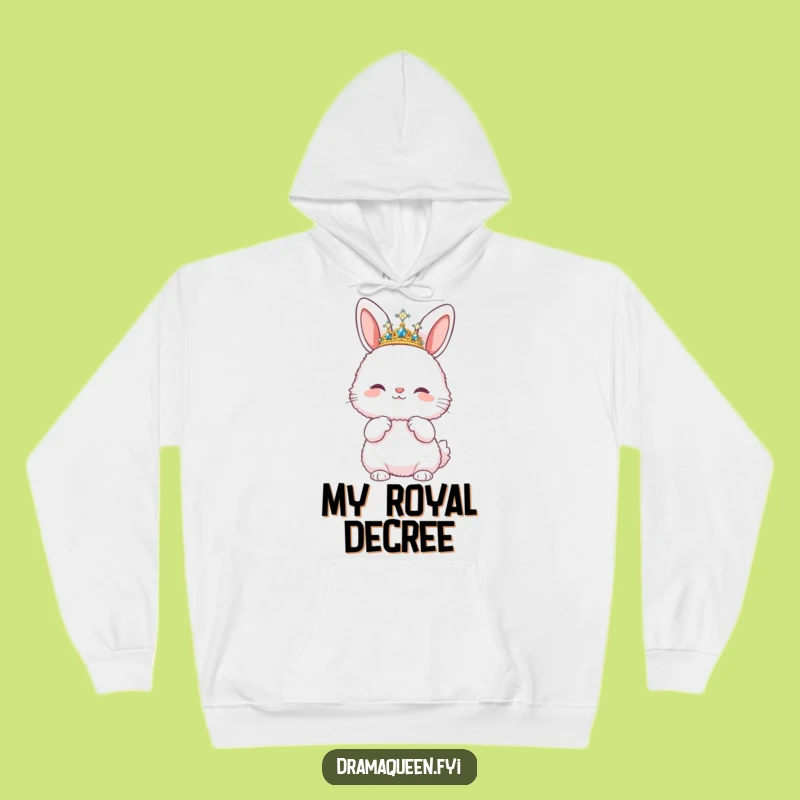 Funny Bunny Diva Hoodie: Sparkly Tiara Cozy Pose Gift Apparel