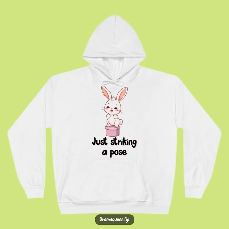 Funny Bunny Hoodie - Cozy Wear with Posing Rabbit, Ideal Funny Gift