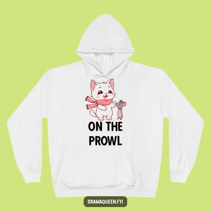Funny Kitten Scarf Hoodie: Cozy Dramatic Mouse Chase, Ultimate Funny Present