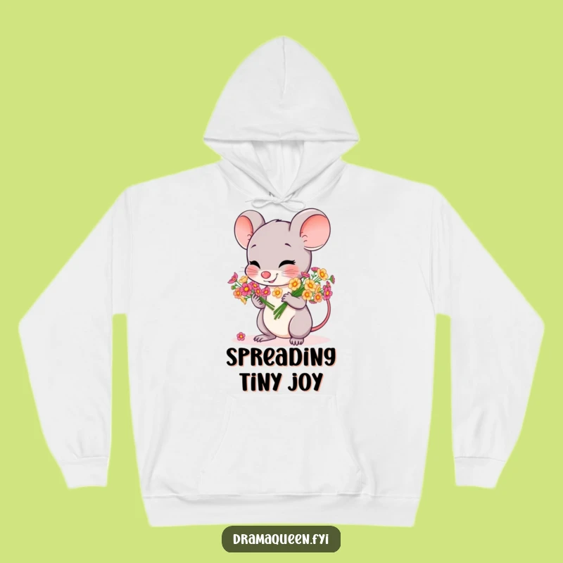Funny Mouse Flower Hoodie: Cheerful Bow Sweatshirt, Cozy Thoughtful Gift
