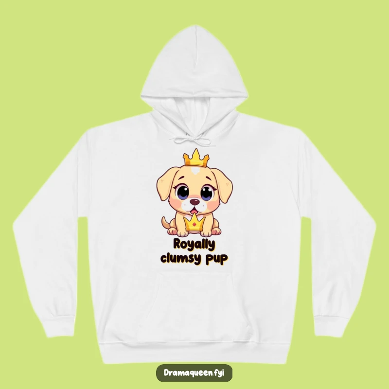 Funny Surprised Puppy Hoodie: Cozy Shock, Crown Drop, Great Funny Gift
