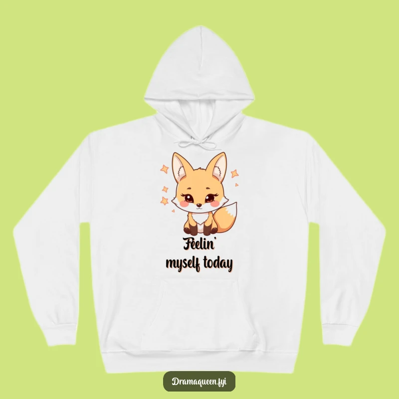 Funny Warm Hoodie: Coy Fox Eyelash Character Cozy Funny Gift
