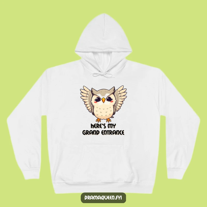 Funny Dramatic Owl Hoodie - Stay Cozy with Theatrical Hooting