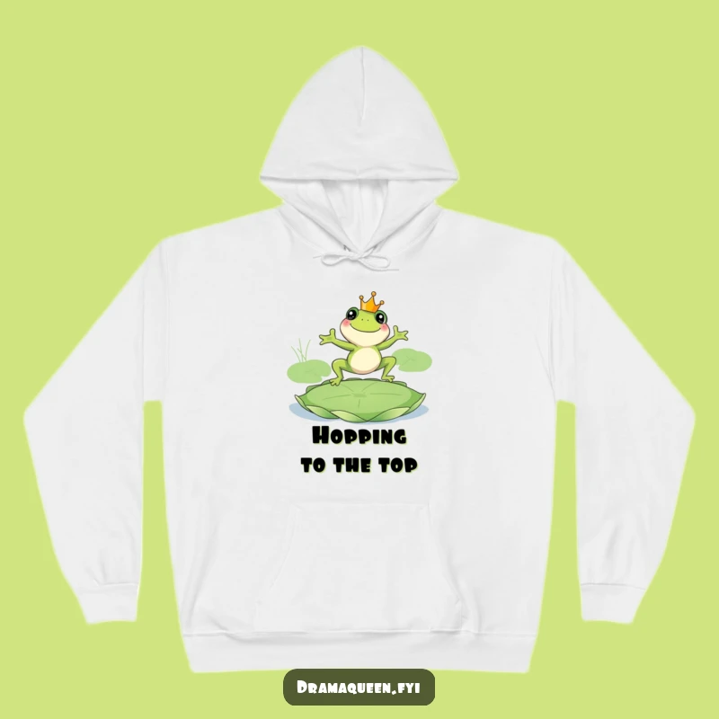 Funny Frog King Hoodie - Cozy Royal Frog Leap, Warm and Hilarious Gift
