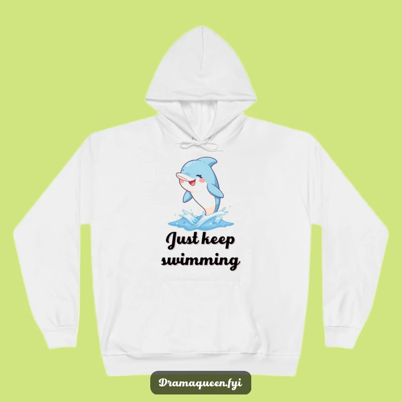 Funny Dolphin Hoodie - Cozy Leaping Dolphin Grin Funny Gift for Wave Riders