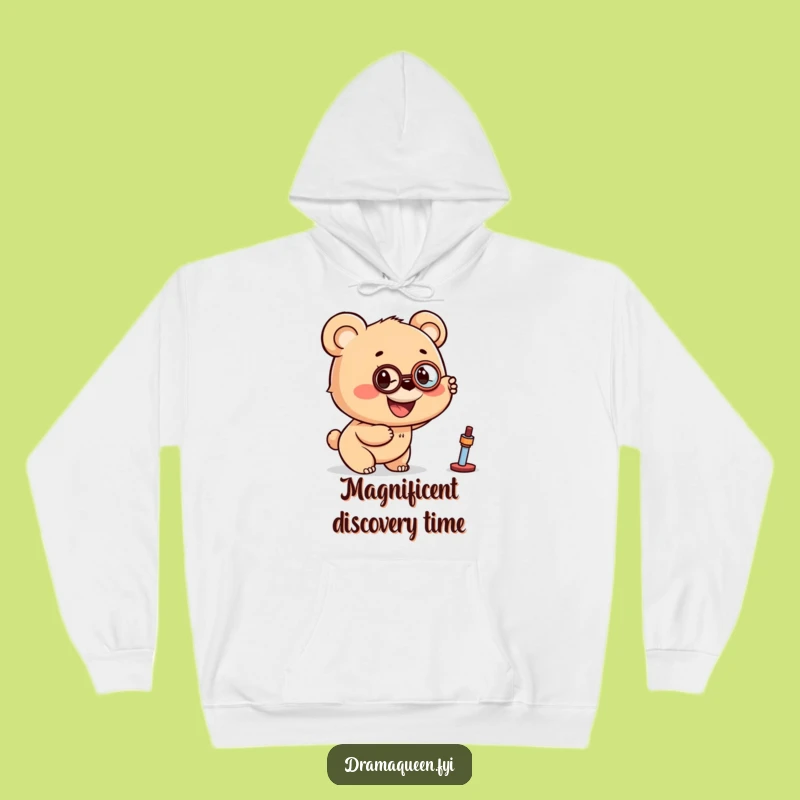 Funny Bear Cub Monocle Hoodie - Comfy & Hilarious Explorer Gear