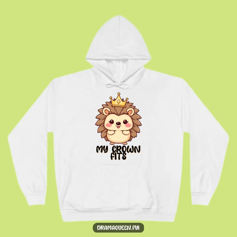 Funny Cozy Hedgehog Hoodie - Sparkly Crown Comfort Funny Gift for Your Royal Highness