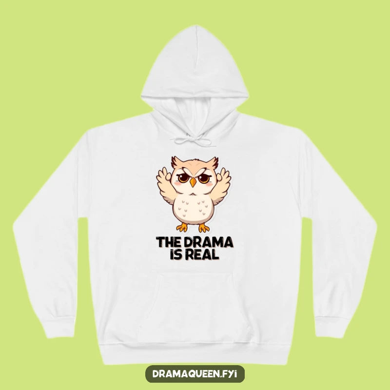 Funny Warm Hoodie: Dramatic Owl Mock Despair Cozy Funny Gift