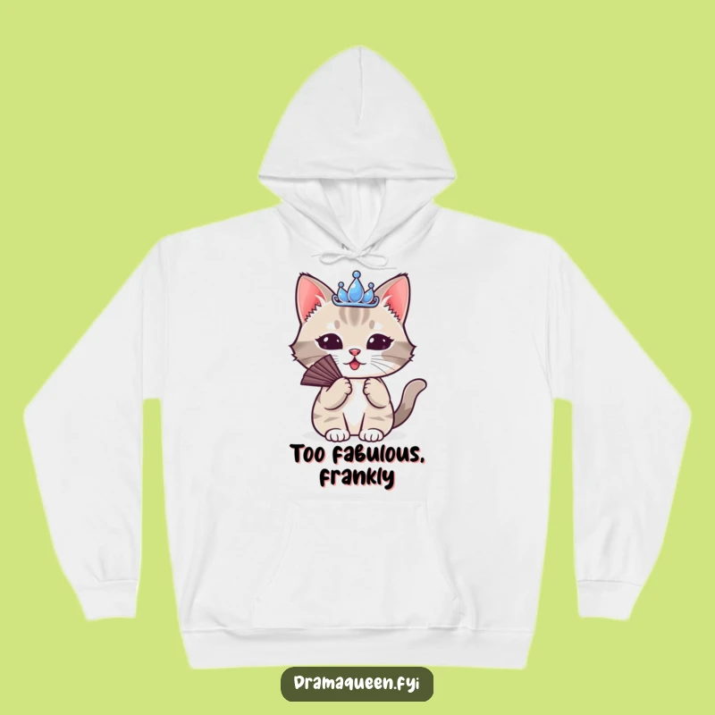 Funny Cat Tiara Hoodie: Cozy Feline Drama for the Ultimate Humorous Gift
