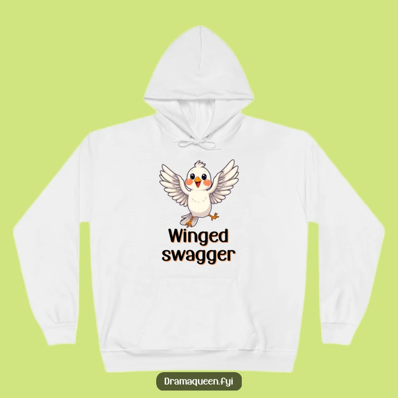 Funny Bird Pose Hoodie: Cozy Comfort with Cheerful Mid-Flight Drama