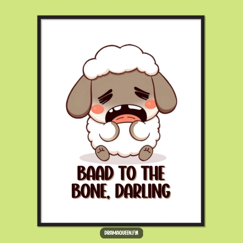 Free Printable Wall Art: Fainting Sheep, Exaggerated Expression, Funny Downloadable Art