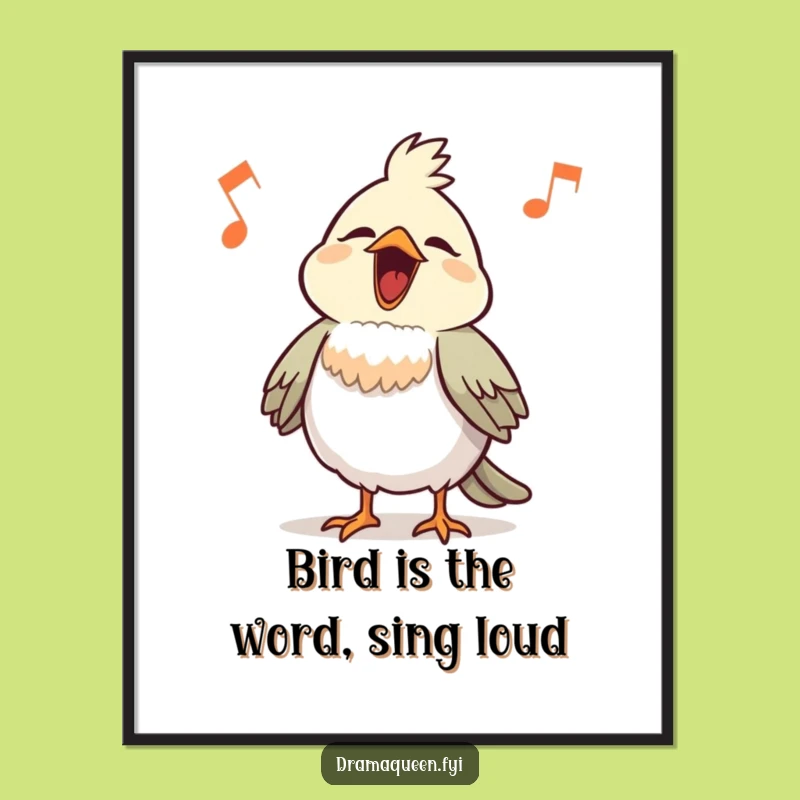 Free Printable Funny Bird Wall Art - Comical Downloadable Decor for Music Lovers!