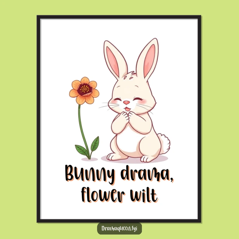 Funny Free Printable Wall Art: Bunny's Floral Tragedy - DIY Downloadable Art