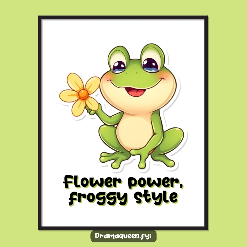 Free Printable Funny Wall Art: Froggy Pose Hilarious Downloadable Decor