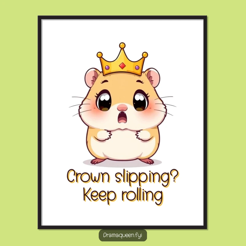 Free Printable Funny Hamster Wall Art - Whimsical Downloadable Crown Fail Decor!
