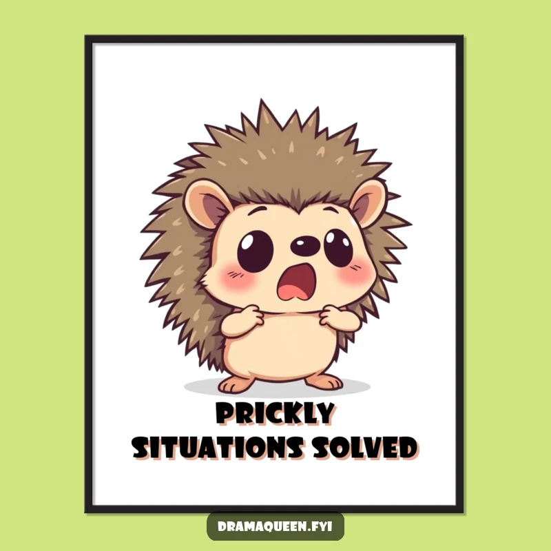 Free Printable Funny Hedgehog Wall Art, a Shocked Downloadable Piece
