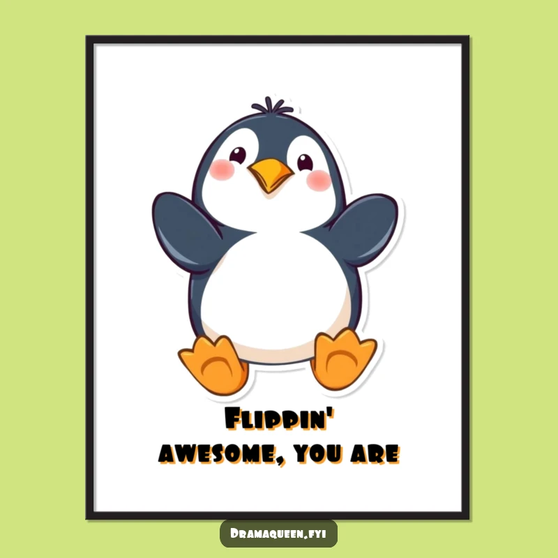 Free Printable Funny Penguin Wall Art, a Playful Downloadable Statement
