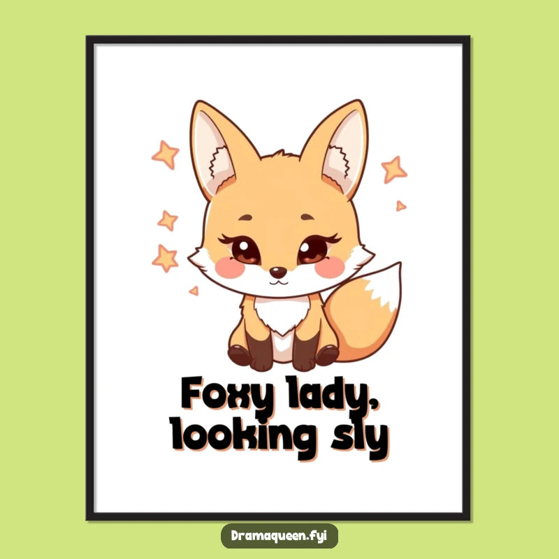 Free Printable Wall Art: Coy Fox Eyelash Batting, Funny Downloadable Decor for a Playful Space