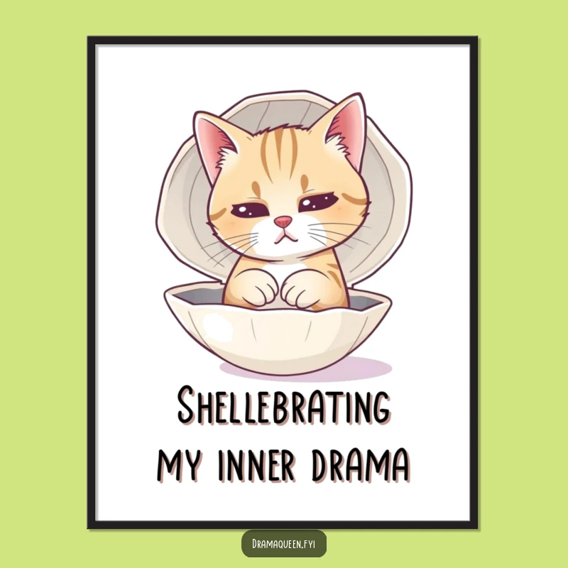 Free Printable Wall Art: Sad Cat Drama Queen Downloadable Feline Art