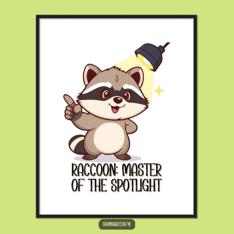 Funny Free Printable Raccoon Wall Art: Mischief in the Spotlight, Downloadable!
