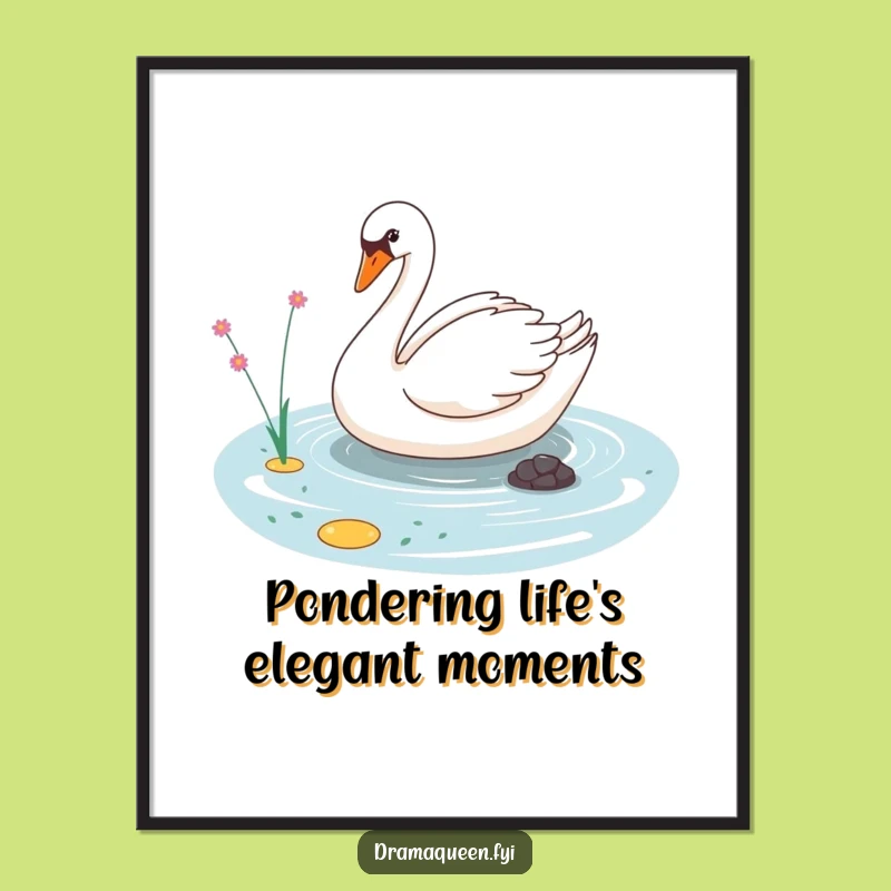 Funny Free Printable Sassy Swan Wall Art: Elegant Bird Downloadable Decor!