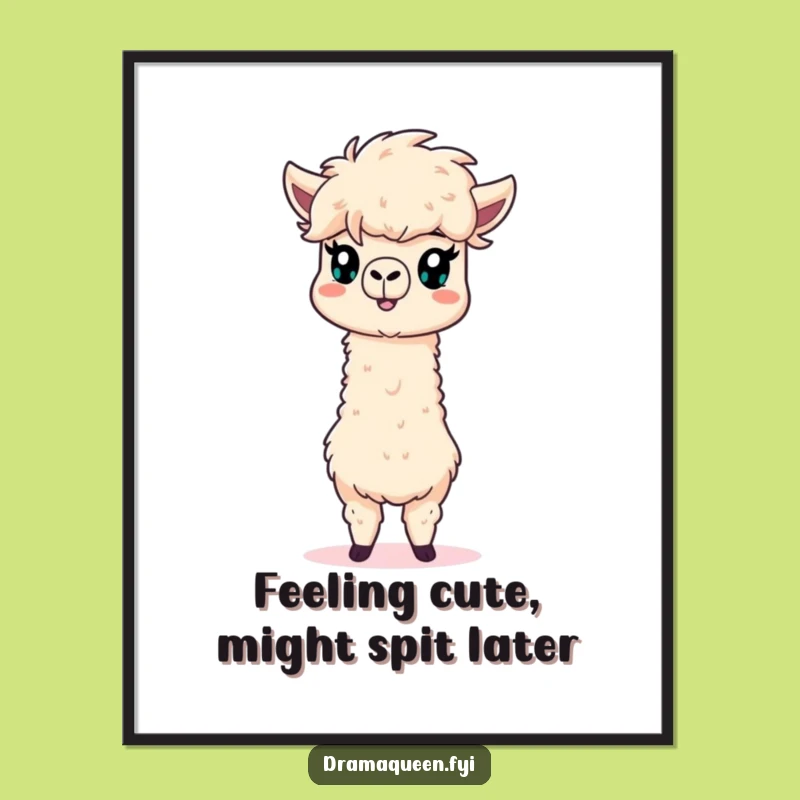 Funny Free Printable Wall Art: Dramatic Alpaca Pose - Quirky Downloadable Decor