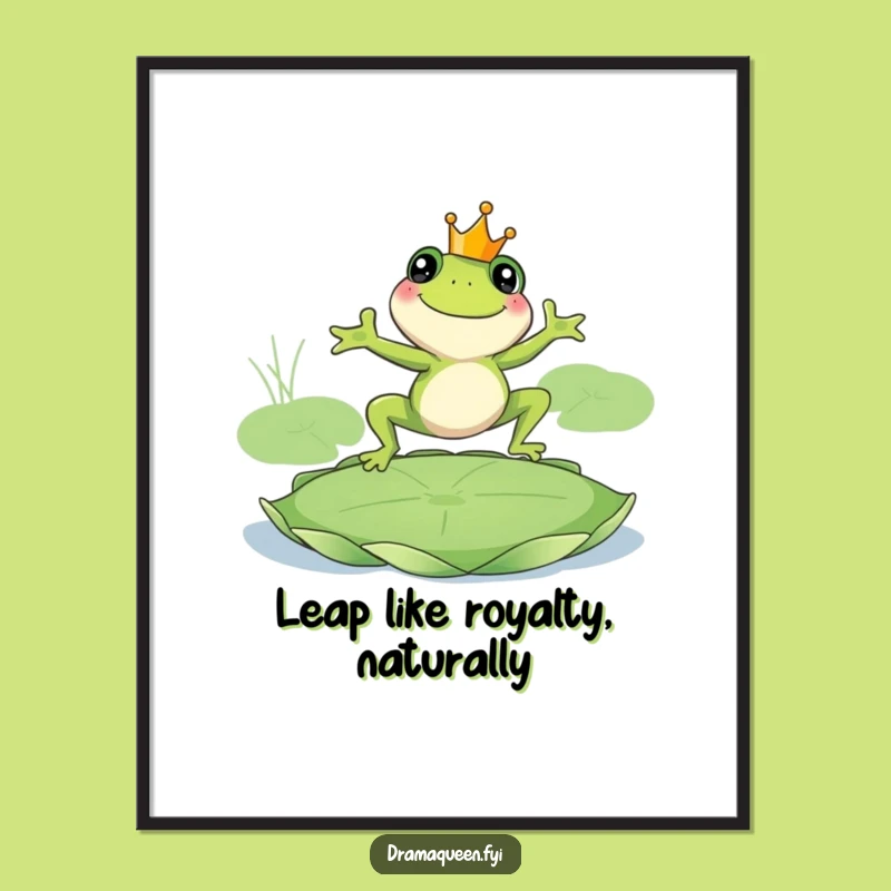 Funny Free Printable Wall Art Royal Frog King For Whimsical Decor Downloadable
