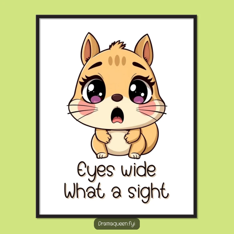 Funny Free Printable Wall Art: Shocked Squirrel Gasps - Downloadable Decor