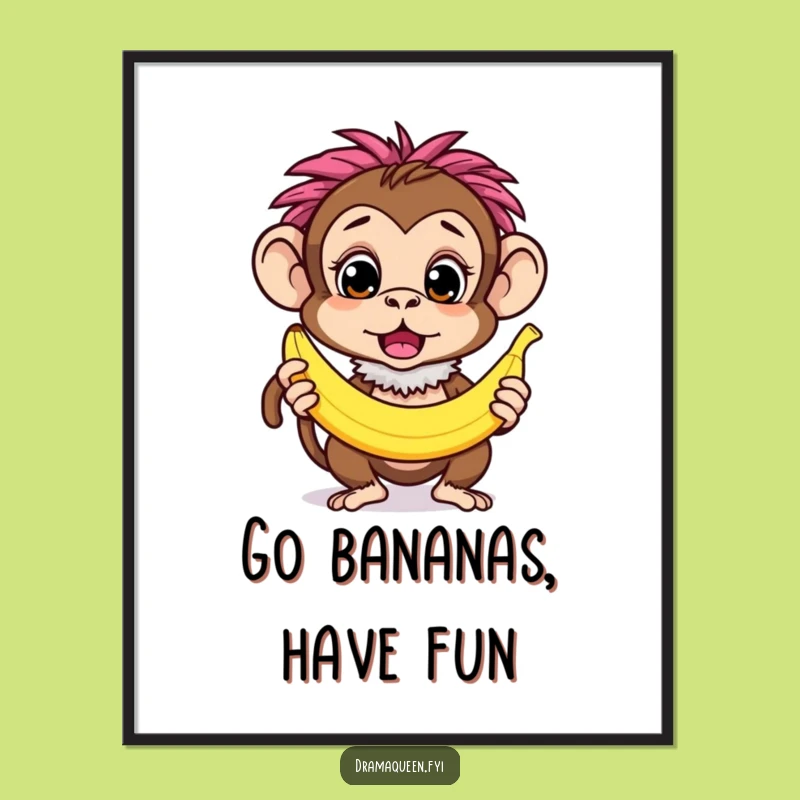 Funny Free Printable Wall Art: Surprised Monkey, Feathery Boa, Humorous Downloadable Decor