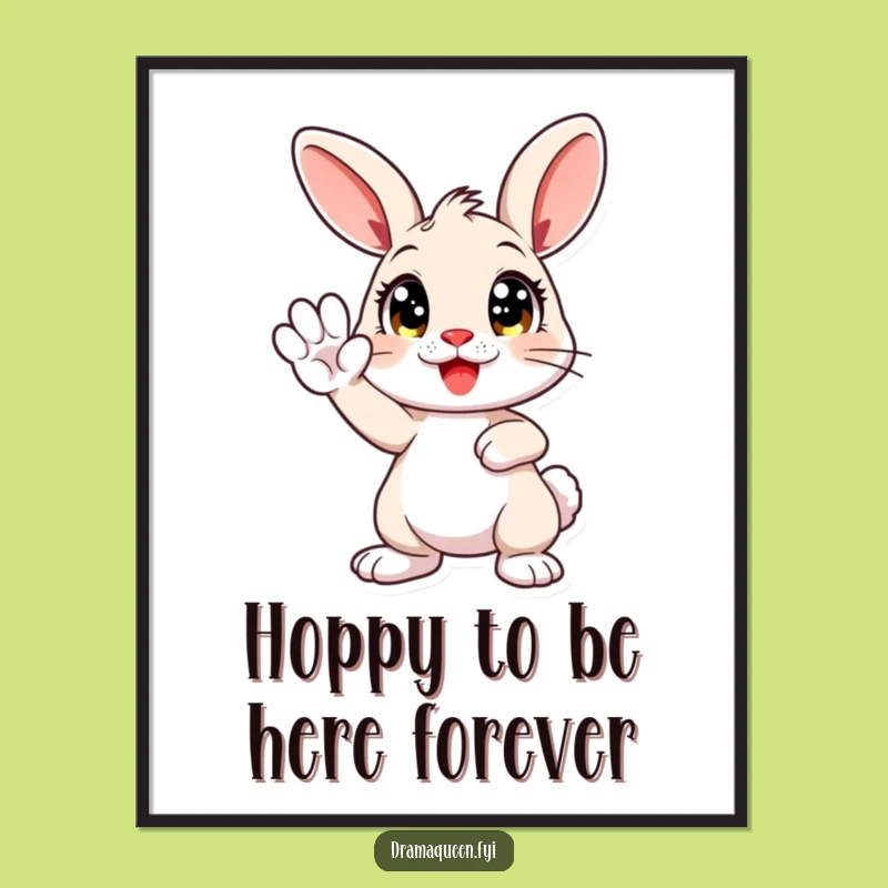 Funny Free Printable Bunny Pose Wall Art - Hilarious Downloadable Decor