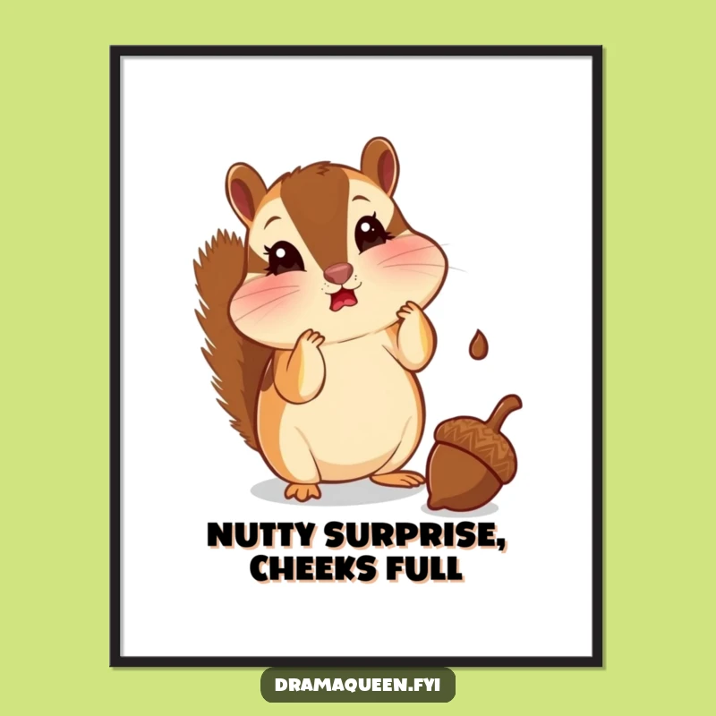 Free Printable Funny Wall Art: Shocked Chipmunk Hilarious Downloadable Decor