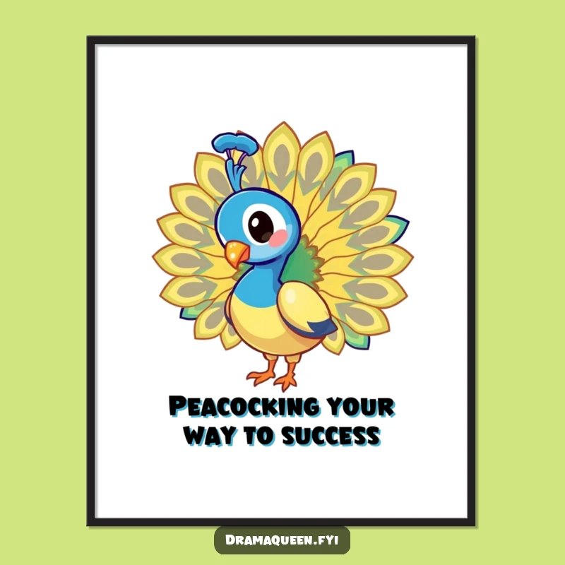Funny Free Printable Wall Art: Peacock Showing Off, Hilarious Downloadable Decor