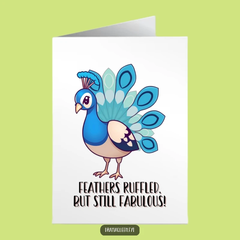 Free Printable Birthday Card: Sad Peacock Humor Downloadable for a Laugh