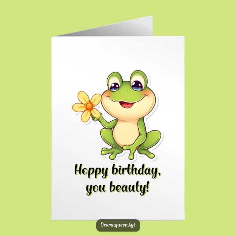 Free Printable Funny Birthday Card: Froggy Pose Hilarious Downloadable Gift