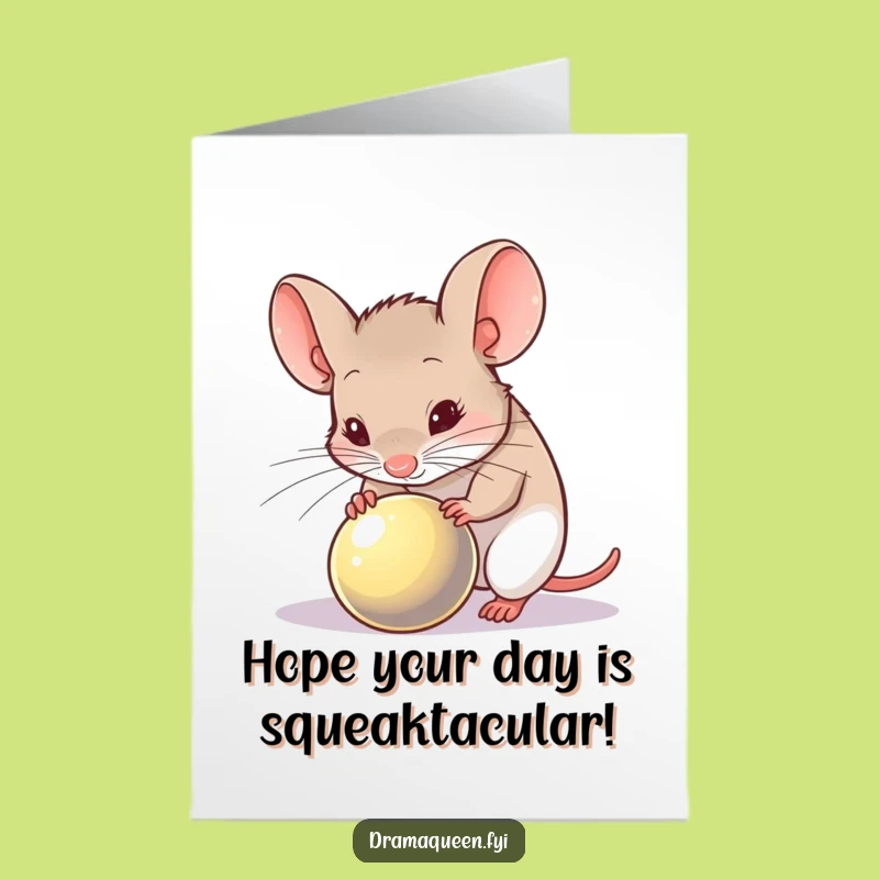 Free Printable Mouse Birthday Card: Suspicious Shine, Funny Downloadable for Cautious Cheers