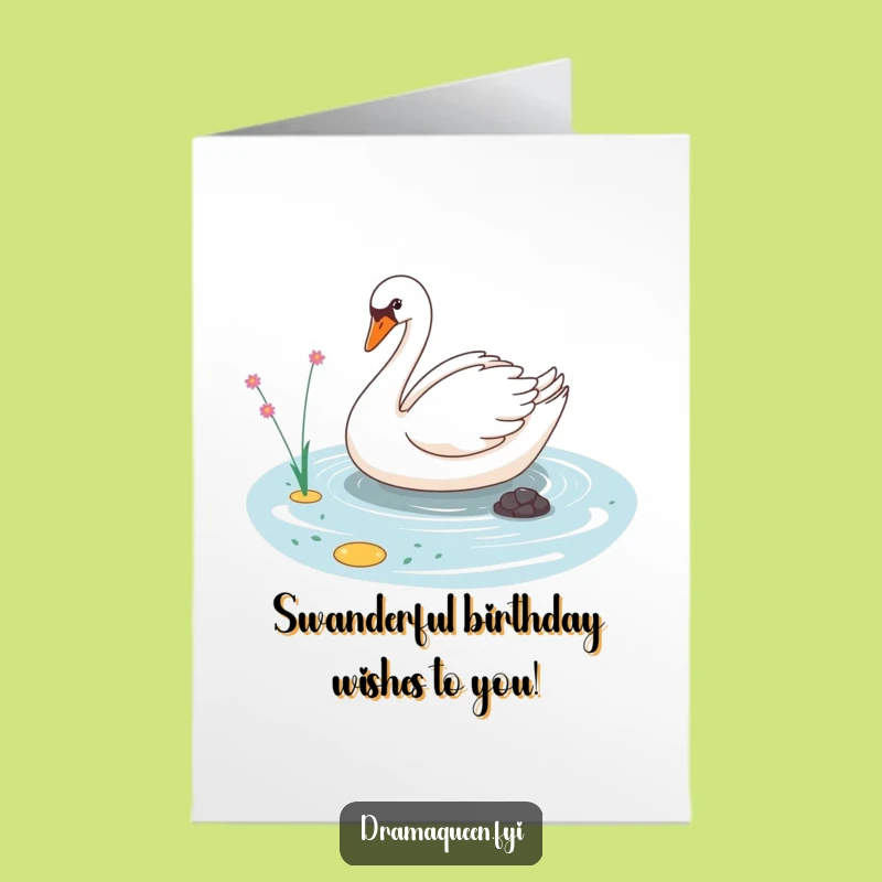Free Printable Swan Birthday Card: Sassy Bird Laughs, Downloadable Fun Gift!
