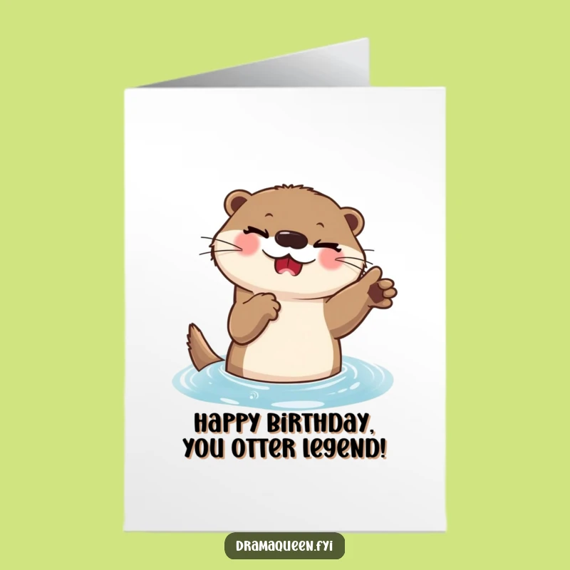 Free Printable Funny Otter Birthday Card - Splashy Fun Downloadable Birthday Wishes!