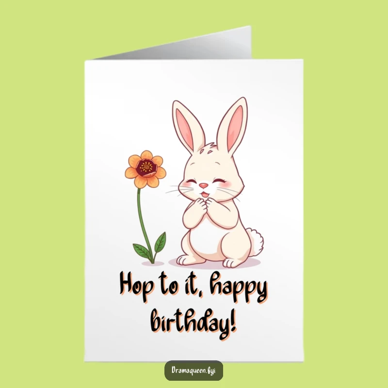 Free Printable Birthday Card: Bunny's Bloom Woes - Funny Downloadable Gift