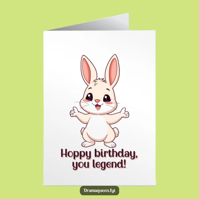 Free Printable Funny Bunny Birthday Card: Playful Posey Ears Perked Downloadable Gift