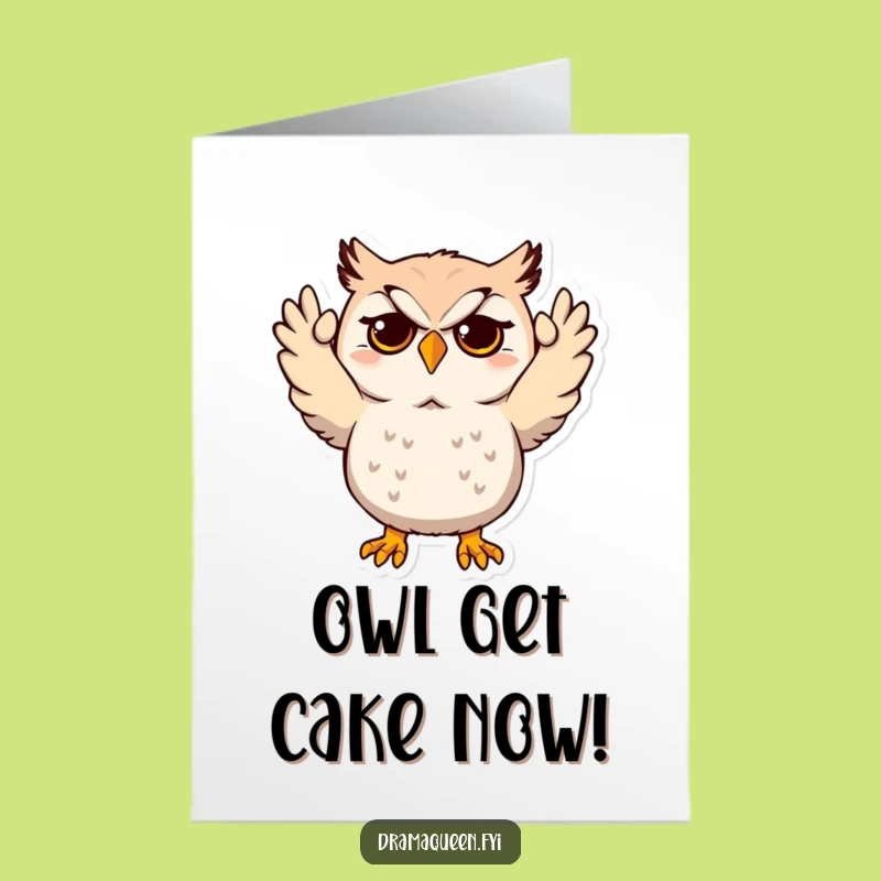 Free Printable Birthday Card: Dramatic Owl Despair, Funny Downloadable Gift for a Good Laugh