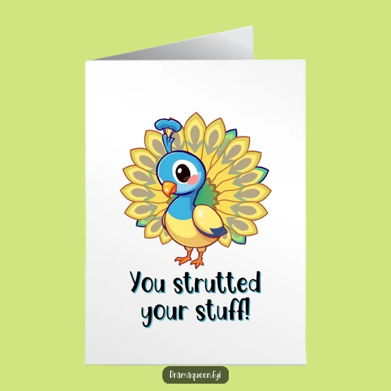 Free Printable Congrats Card: Dazzling Peacock Tail, Hilarious Downloadable for Any Occasion