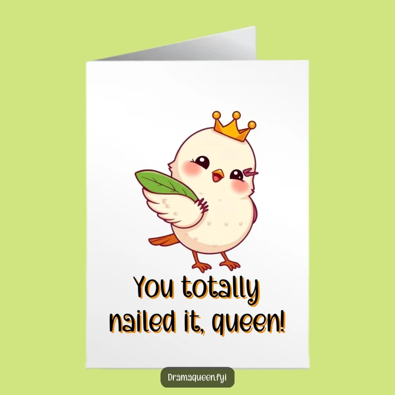 Free Printable Congrats Card: Dramatic Bird Fanning Crown - Funny Downloadable Gift