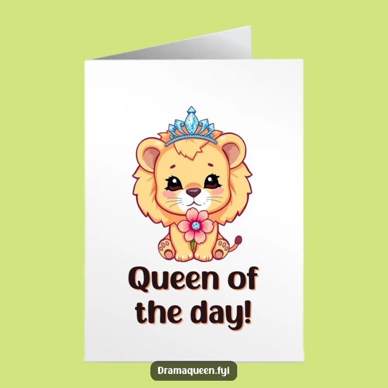 Free Printable Congrats Card: Pouting Lioness, Royal Pout, Humorous Downloadable Gift