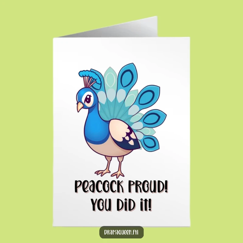 Free Printable Congrats Card: Sad Peacock Fashionista Downloadable for Sympathy