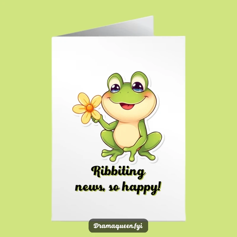 Free Printable Congratulations Card: Froggy Pose Hilarious Downloadable Greeting