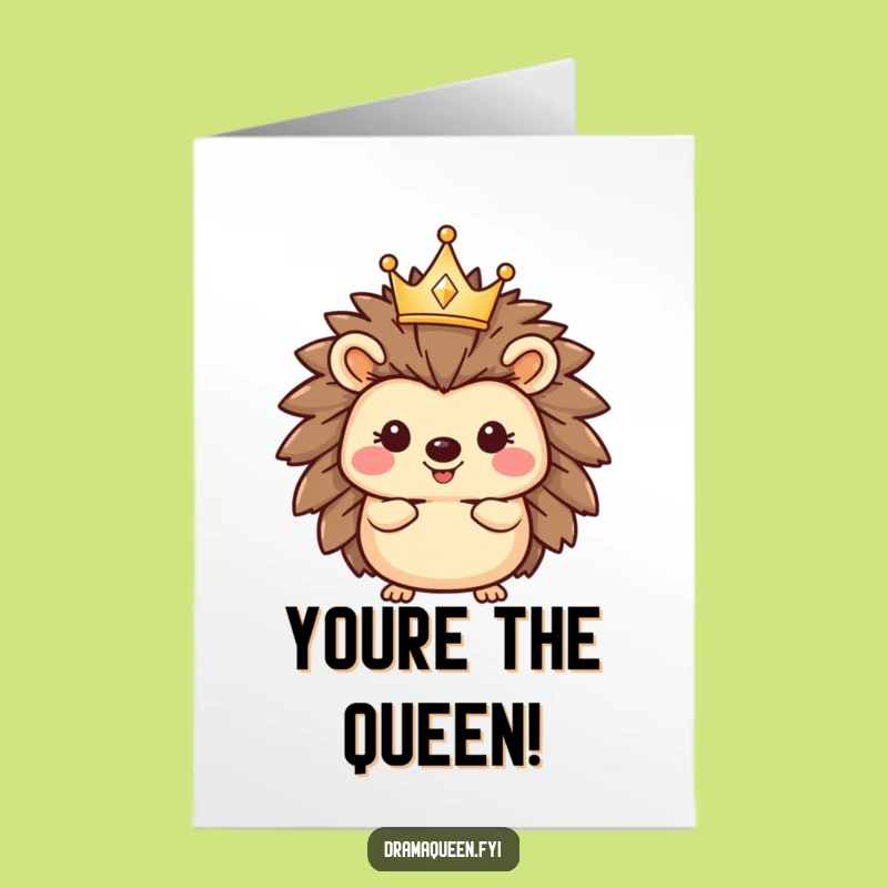 Free Printable Congratulations Card: Royal Hedgehog, Funny Congrats Downloadable Greeting for Any Achievement